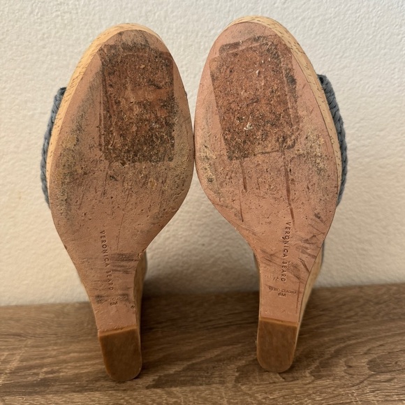 Veronica Beard Dali Woven Platform Wedge Sandal In Jeans, Size 8 - Picture 6 of 7